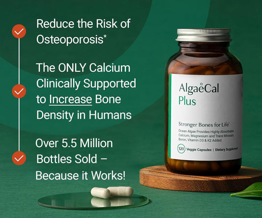 AlgaeCal® Plus Increase Bone Density Supplement 120 Veggie Capsules