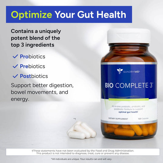 Gundry MD Bio Complete 3 for Optimal Gut Health Supplement 60 Capsules