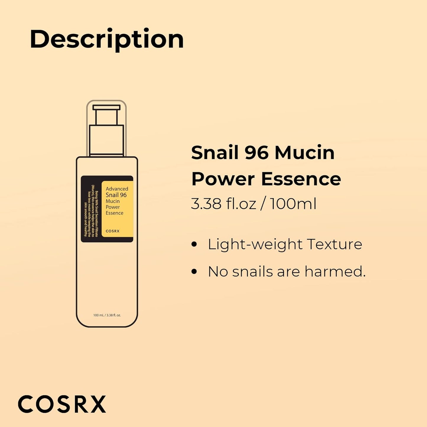 COSRX Snail Mucin 96% Power Repairing Essence - Hydrating Serum for Dull Skin & Fine Lines - GREEN MART LAND