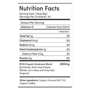 RYZE SUPERFOODS Mushroom Coffee USDA Organic 30 servings