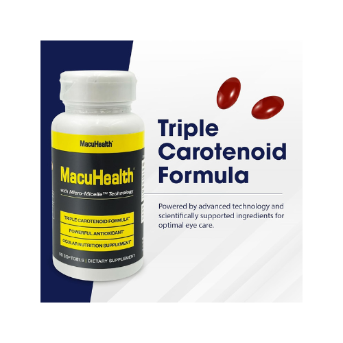 MacuHealth Triple Carotenoid Formula – Advanced Eye Vitamin for Macular Health | 90 Softgels (3-Month Supply)