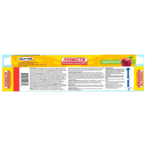 Durvet Ivermectin Paste Dewormer – 6.08g Dose Pack of 6
