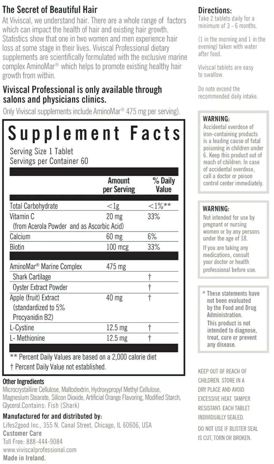 Viviscal Pro Hair Growth Support Supplement 180 Count - GREEN MART LAND