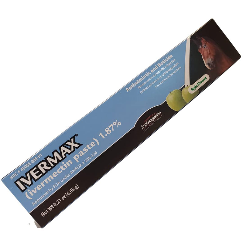 Ivermax Equine Dewormer Paste – Apple Flavored Ivermectin 1.87% (2-Pack)