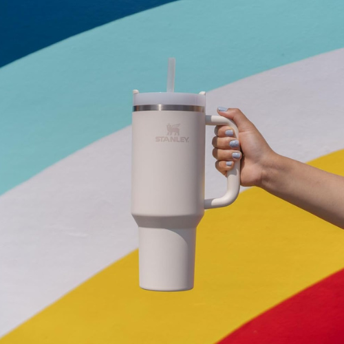 Stanley Quencher H2.0 Tumbler 40oz – Insulated Stainless Steel with Handle & Straw (Cream 2.0)