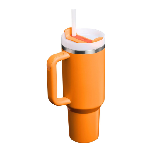 Stanley Quencher H2.0 Tumbler 40oz – Insulated Stainless Steel with Handle & Straw (Goldenrod Coral)