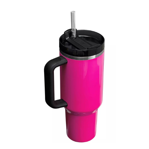 Stanley Quencher H2.0 Tumbler 40oz – FlowState Lid with Handle & Straw (Electric Pink)