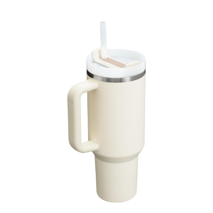 Stanley Quencher H2.0 Tumbler 40oz – Insulated Stainless Steel with Handle & Straw (Cream 2.0)