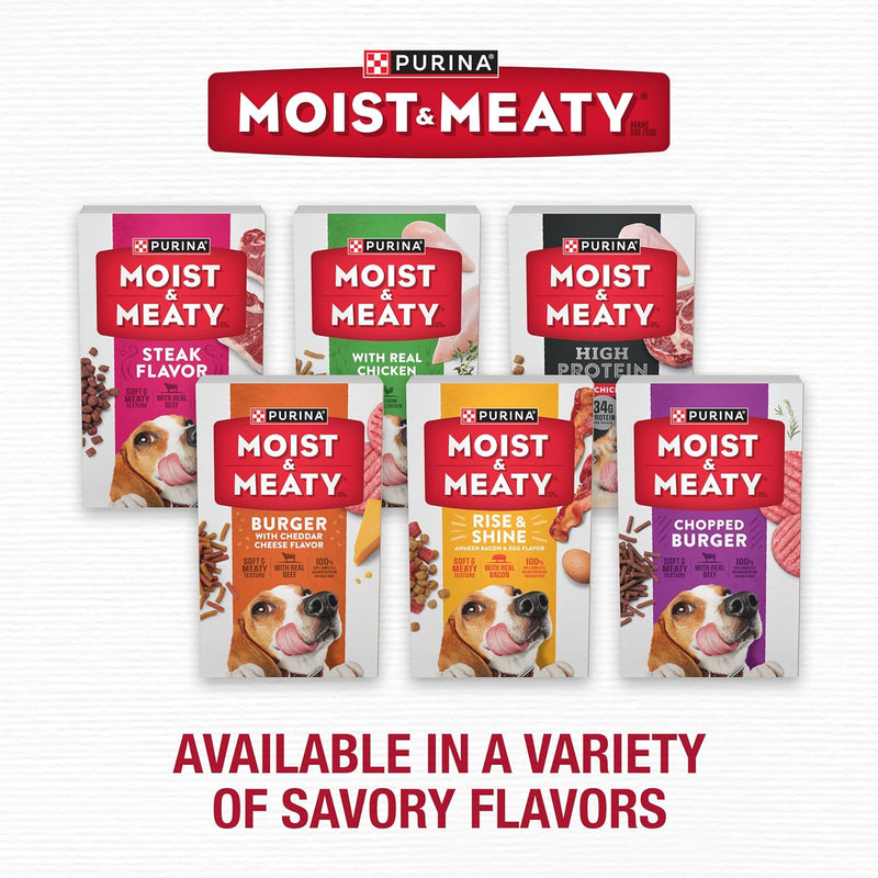 Purina Moist & Meaty Soft Dog Food – Steak Flavor (36 Individual Pouches)