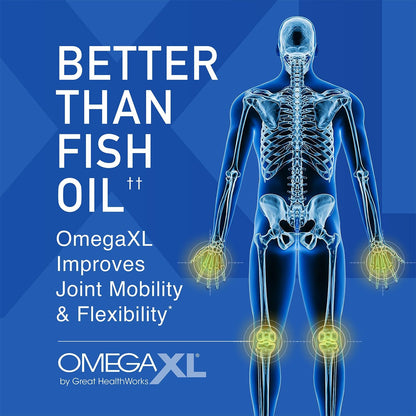 OmegaXL® Joint Support Supplement – Natural Muscle & Joint Relief with Green Lipped Mussel Oil | 60 Softgels, Drug-Free