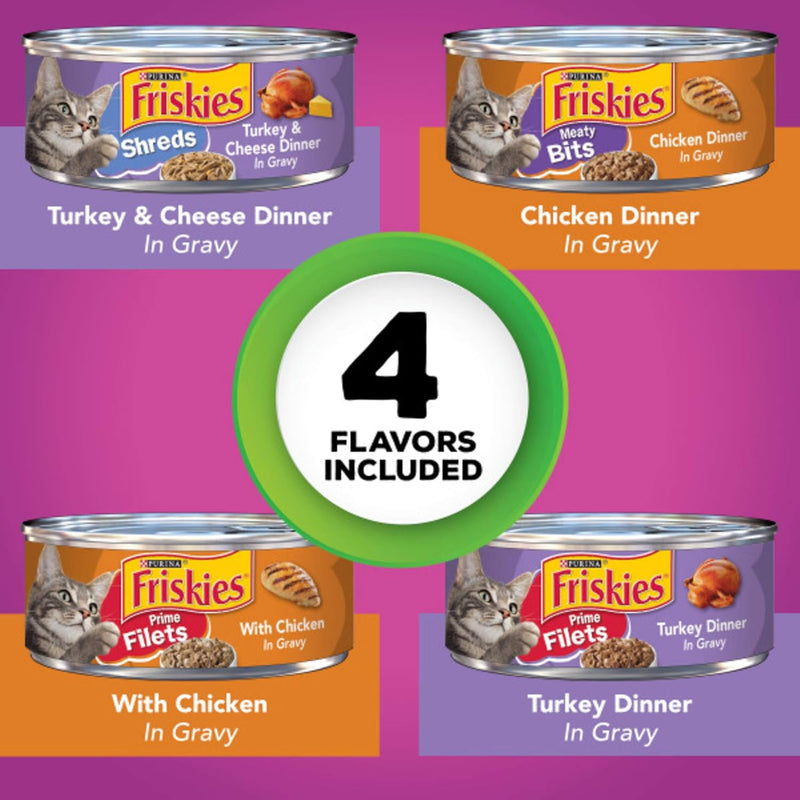 Purina Friskies Wet Cat Food Variety Pack – Poultry, Meaty & Prime Filets (32 Cans, 5.5 oz)