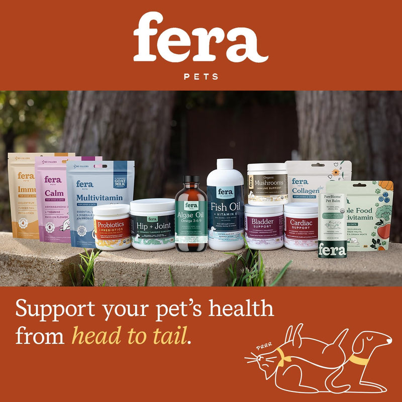 Fera Pet Organics Probiotics for Dogs & Cats – 12 Strains & Prebiotics for Digestion, 60 Scoops, Vet Created