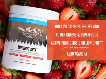 Morning Kick Greens Superfood Powder with Ashwagandha, Collagen & Probiotics - GREEN MART LAND