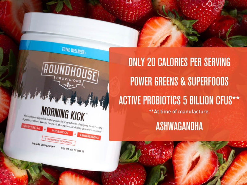 Morning Kick Greens Superfood Powder with Ashwagandha, Collagen & Probiotics - GREEN MART LAND