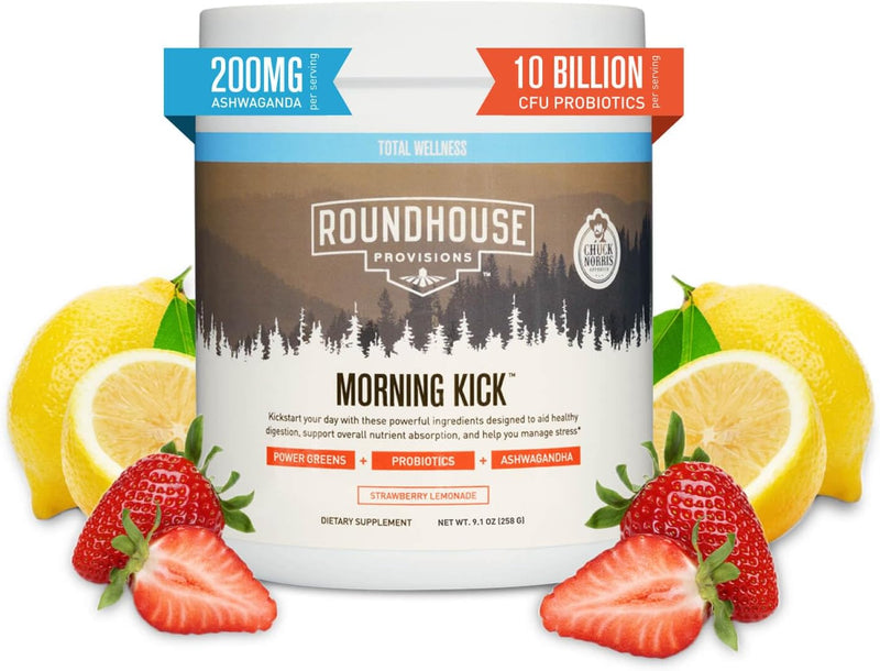 Morning Kick Greens Superfood Powder with Ashwagandha, Collagen & Probiotics - GREEN MART LAND