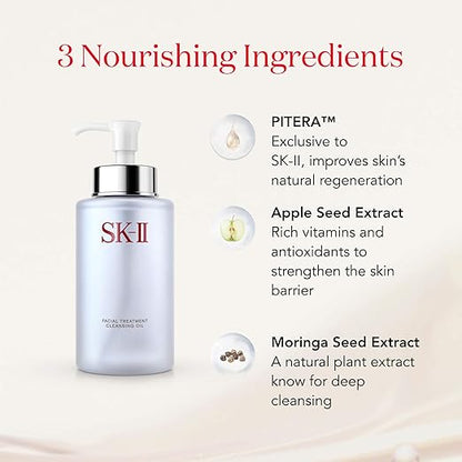 SK-II Facial Treatment Cleansing Oil – Gentle Makeup Remover & Face Cleanser (8.4 oz / 250 ml)