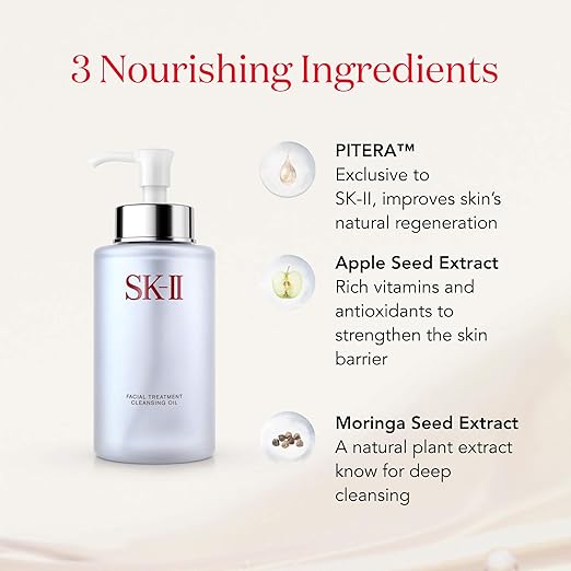 SK-II Facial Treatment Cleansing Oil – Gentle Makeup Remover & Face Cleanser (8.4 oz / 250 ml)