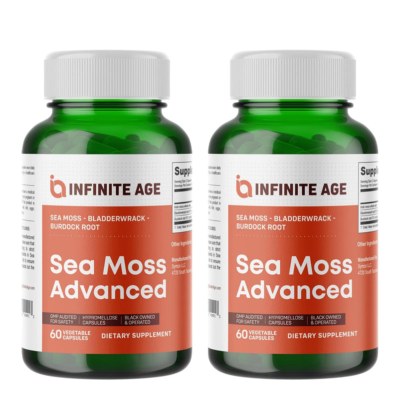 INFINITE AGE Sea Moss Advanced Superfood - High-Potency Vegan Capsules for Immunity and Overall Health