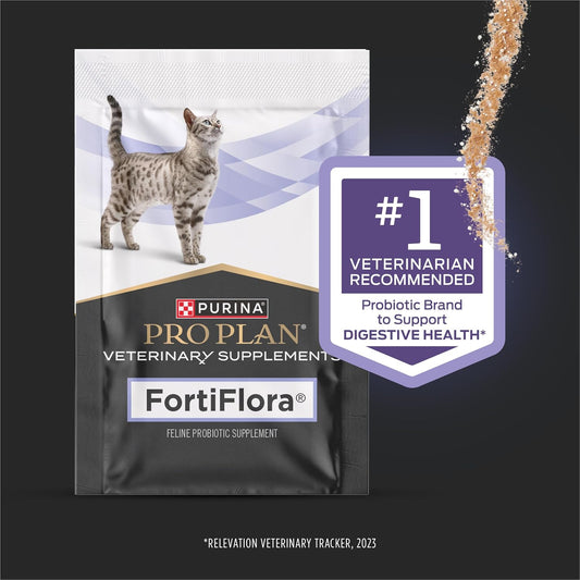 Purina Pro Plan FortiFlora Cat Probiotic Supplement – 30 Count Box for Digestive Balance & Diarrhea Relief