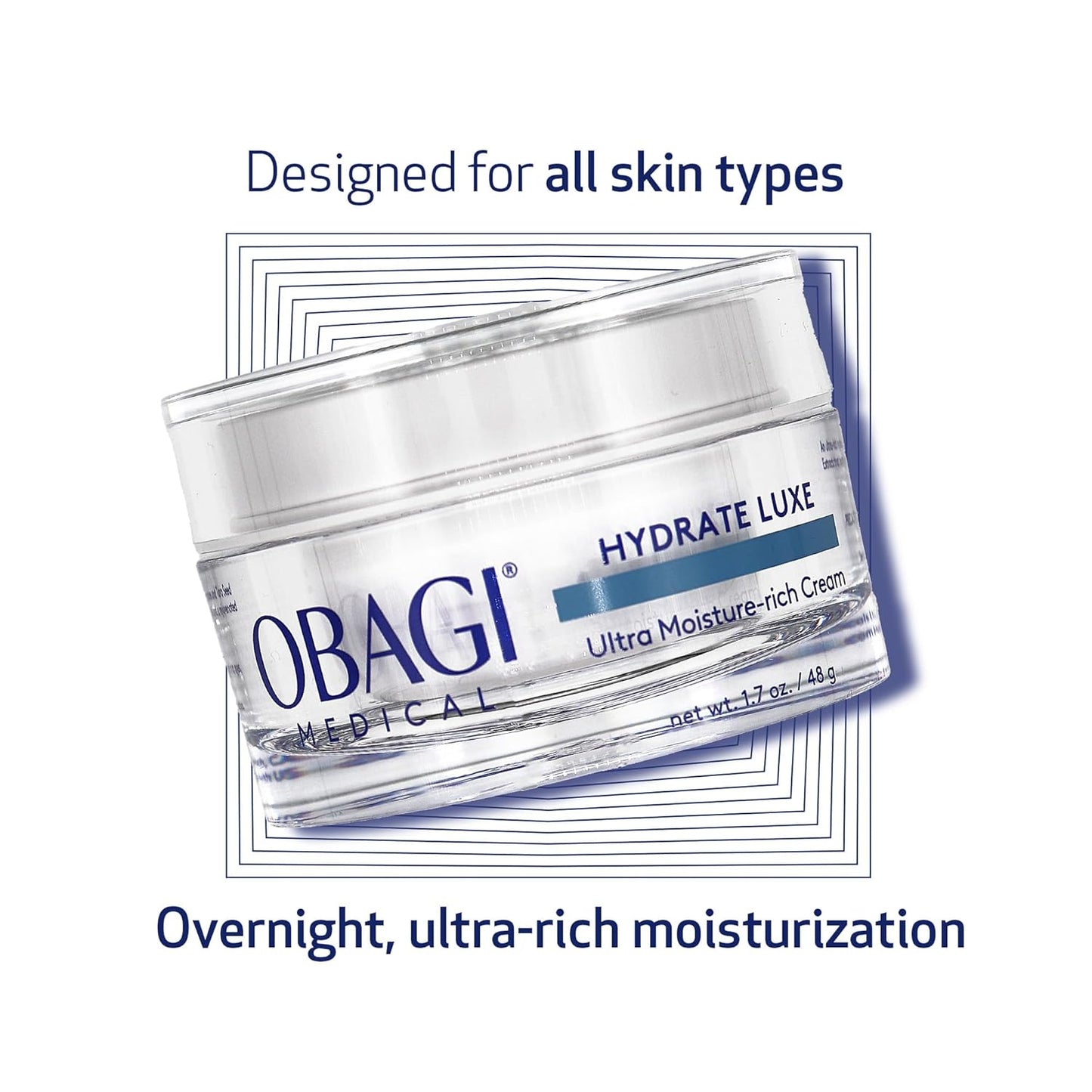 Obagi Hydrate Luxe Ultra-Rich Night Moisturizer – Non-Comedogenic, Peptide & Tara Seed Extract
