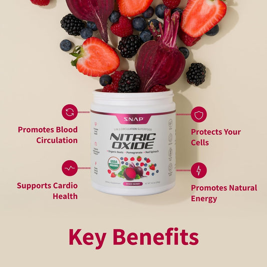 Snap Beet Root Organic Nitric Oxide Mixed Berry, 2-Pack (30 Servings each)