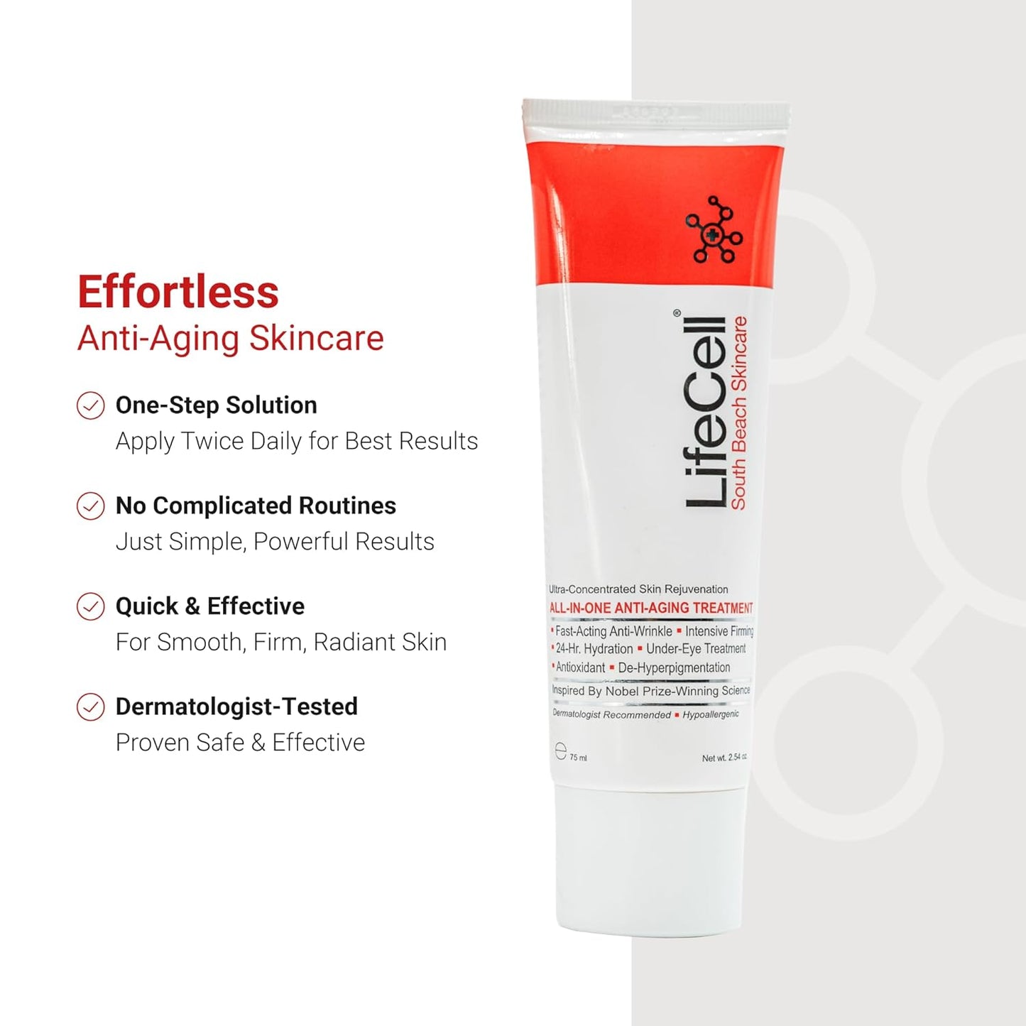 LifeCell All-In-One Anti-Aging Cream – Wrinkles, Fine Lines & Dark Circles (2.54 oz / 75 ml)