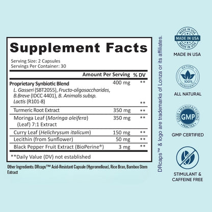 Provitalize Probiotic for Women with Turmeric & Moringa | Digestive Health, Menopause & Bloat Support | 60 Capsules