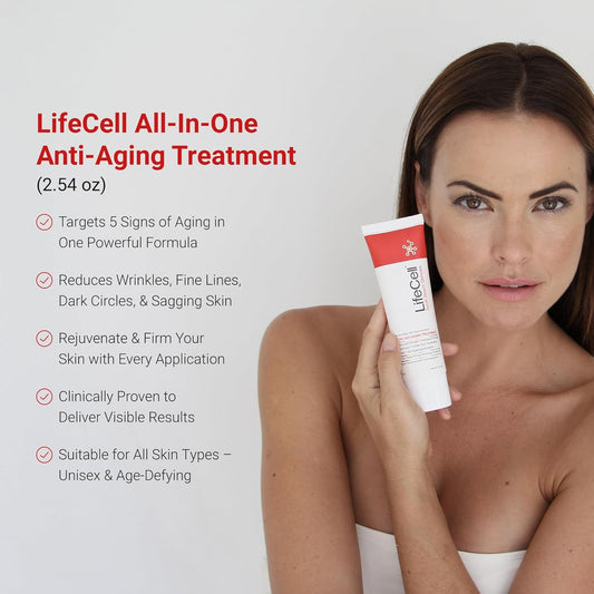 LifeCell All-In-One Anti-Aging Cream – Wrinkles, Fine Lines & Dark Circles (2.54 oz / 75 ml)