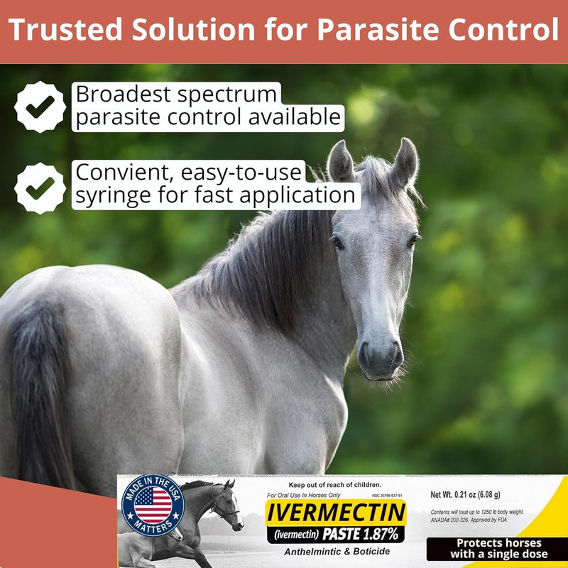 Ivermectin Horse Paste 6.08 Grams – 3-Pack DM (Package May Vary)