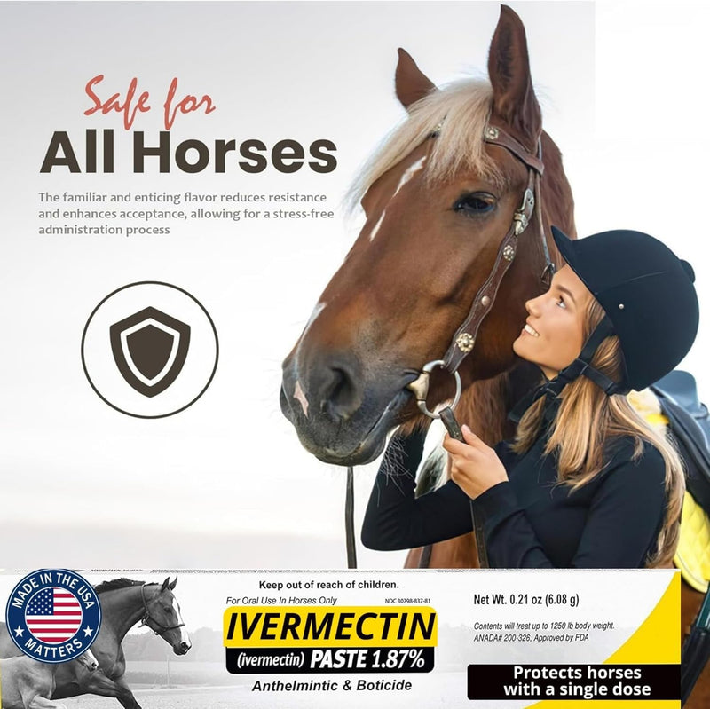 Ivermectin Horse Paste 6.08 Grams – 3-Pack DM (Package May Vary)