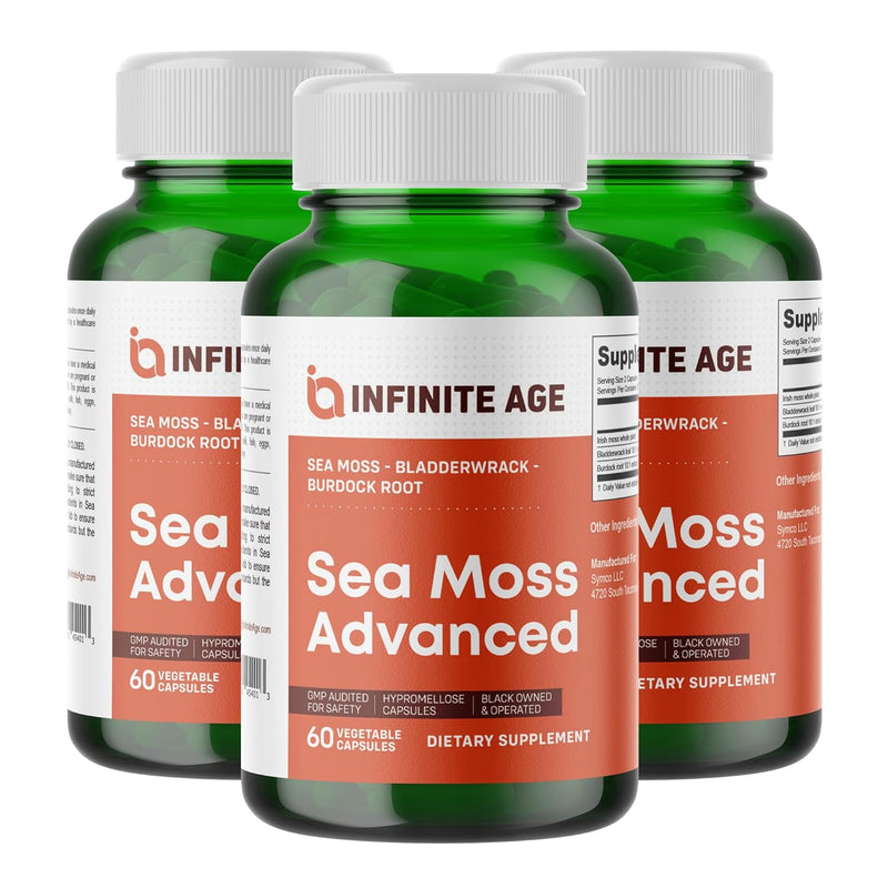 INFINITE AGE Sea Moss Advanced Superfood - High-Potency Vegan Capsules for Immunity and Overall Health