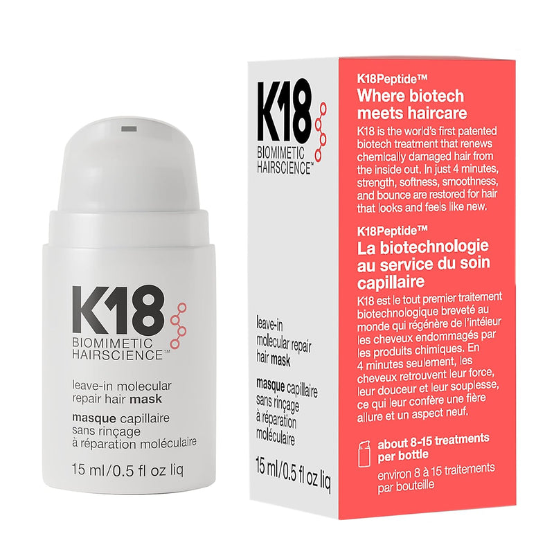 K18 Leave-In Molecular Hair Mask – Repair and Revive Dry, Damaged Hair