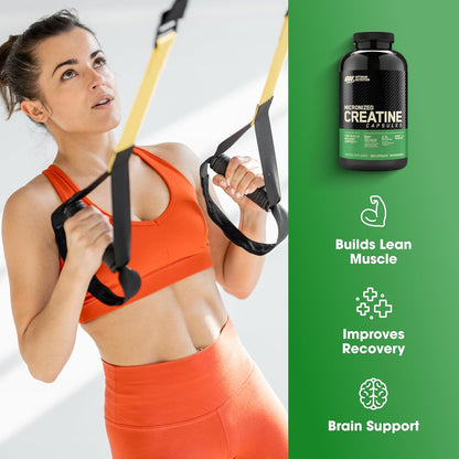 Optimum Nutrition Micronized Creatine Monohydrate – 2500mg Keto-Friendly Capsules, 300 Count