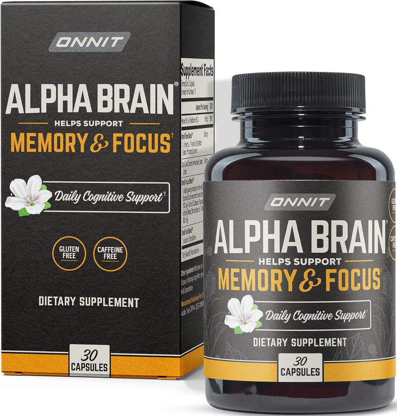 ONNIT Alpha Brain – Nootropic Brain Supplement for Focus and Mental Clarity