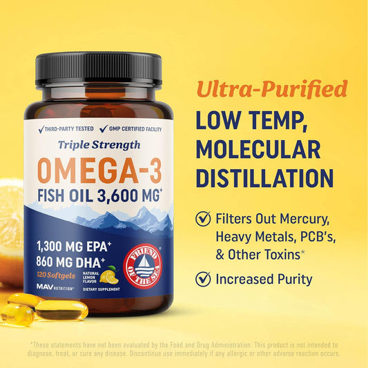 Triple Strength Omega 3 Fish Oil 2-pack (120 Ct each)