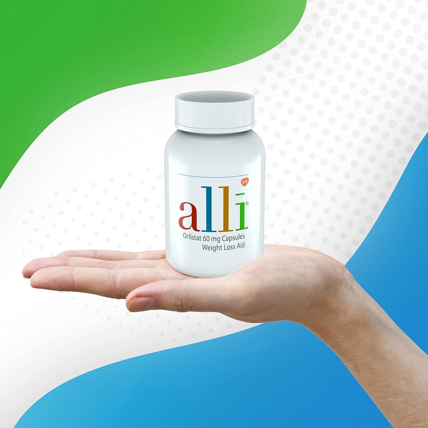Alli Orlistat 60 mg Capsules – Non-Prescription Weight Management Aid, 120 Count Refill Pack