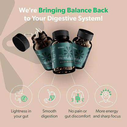 BIOMA Probiotics for Digestive Health with XOS & Tributyrin | Gut Support for Men & Women | 60 Delayed-Release Capsules