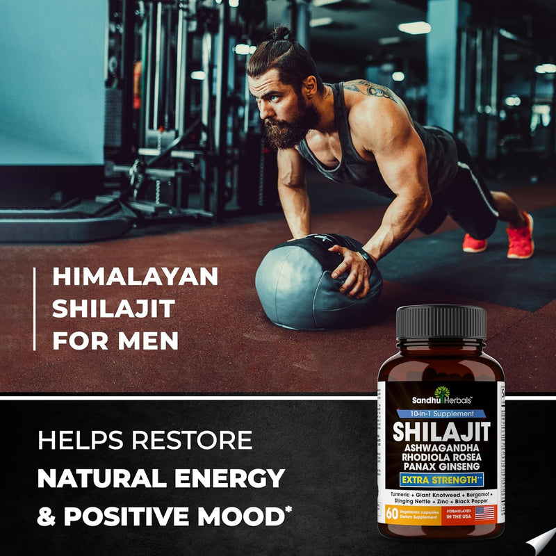 Pure Himalayan Shilajit Capsules – Natural Energy & Vitality Booster for Men & Women 60 Count - GREEN MART LAND