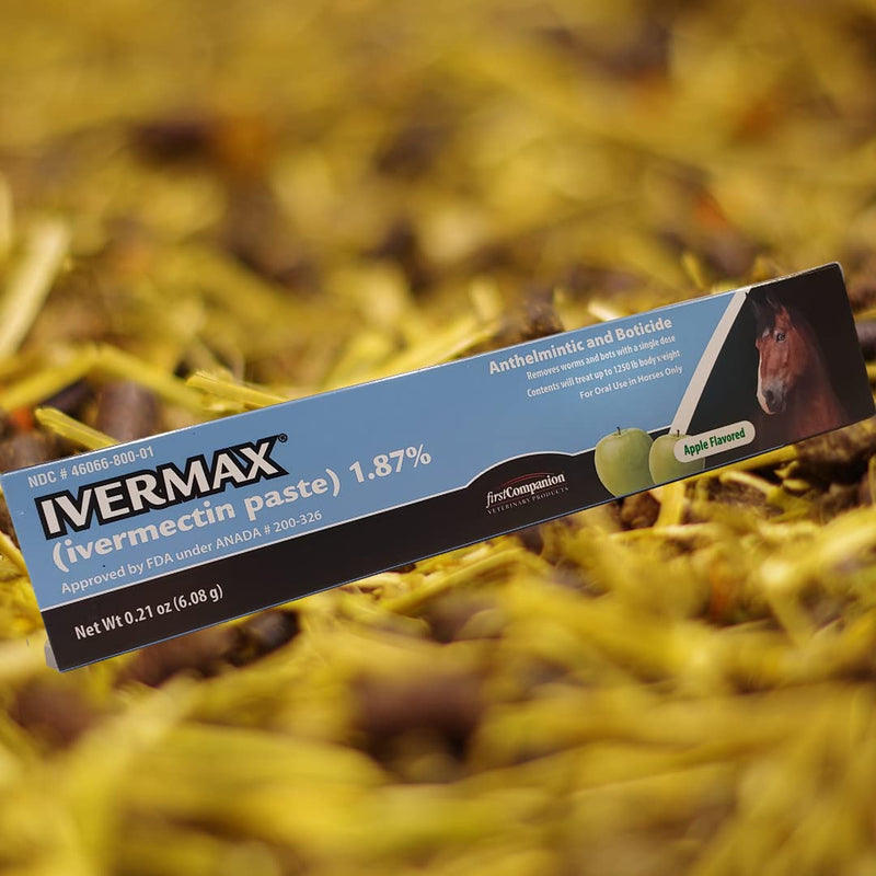 Ivermax Equine Dewormer Paste – Apple Flavored Ivermectin 1.87% (2-Pack)