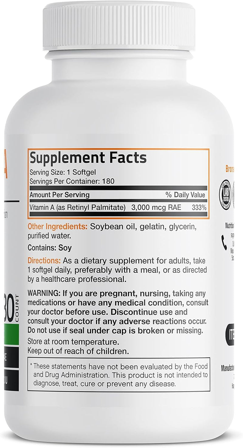Bronson Vitamin A 10,000 IU - Premium Non-GMO Formula for Healthy Vision & Immune Support - GREEN MART LAND