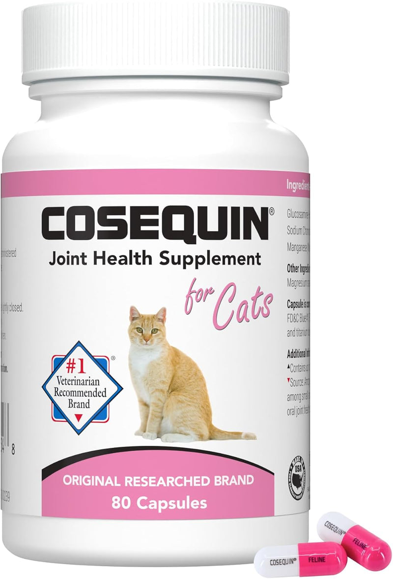 Nutramax Cosequin Joint Health Supplement for Cats – 80 Capsules with Glucosamine & Chondroitin