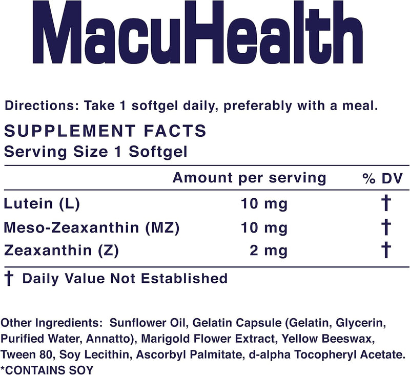 Macuhealth Triple Carotenoid Formula – Advanced Eye Vitamins for Adults