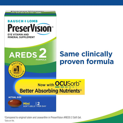 PreserVision AREDS 2 Eye Vitamin & Mineral Supplement - Supports Healthy Vision with Lutein, Zeaxanthin - GREEN MART LAND