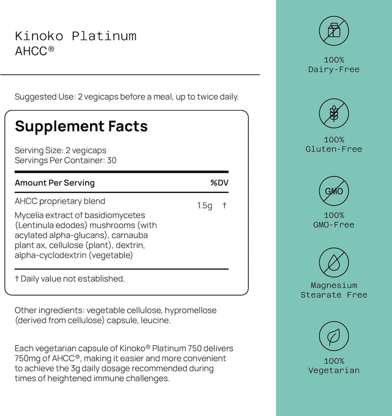 Quality of Life Premium Kinoko Platinum AHCC Herbal Supplement – Immune Support Formula