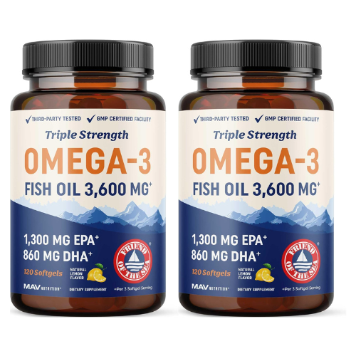 Triple Strength Omega 3 Fish Oil 2-pack (120 Ct each)