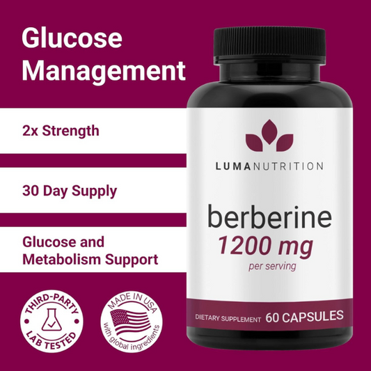 Luma Nutrition Berberine Supplement 1200mg 2 Pack (120 Capsules)