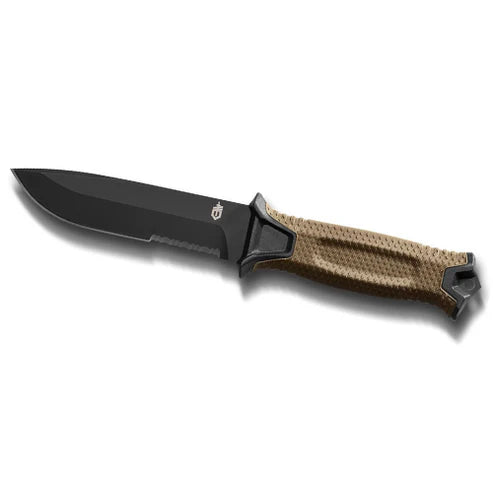 Custom Engraved Gerber StrongArm Fixed Blade Knife – Coyote Brown, Serrated Edge, Personalized Tactical Survival Knife