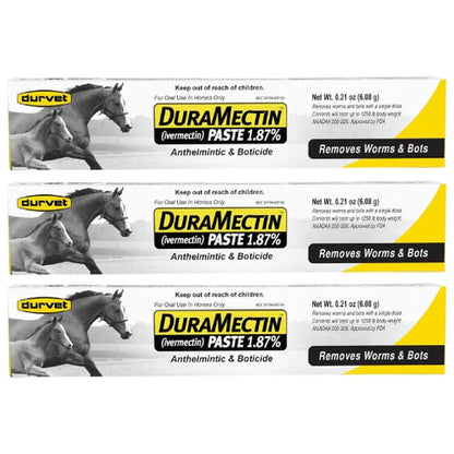 Durvet Duramectin Equine Wormer Horse Paste 6.08g Pack of 3