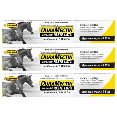 Durvet Duramectin Equine Wormer Horse Paste 6.08g Pack of 3