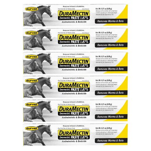 Durvet Duramectin Equine Wormer Horse Paste 6.08g Pack of 6